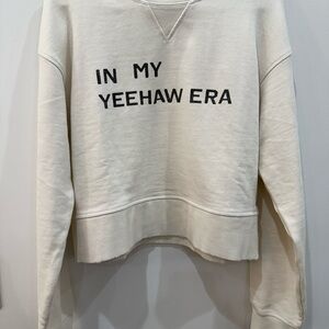 NWT Zara Cream 'IN MY YEEHAW ERA' Cropped Graphic Sweatshirt